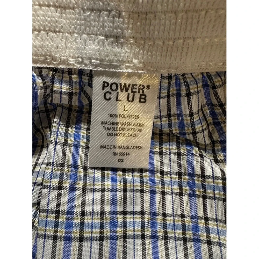 Power Club Mens Plaid Boxer Shorts 3 Pack Blue Navy Red Polyester Underwear